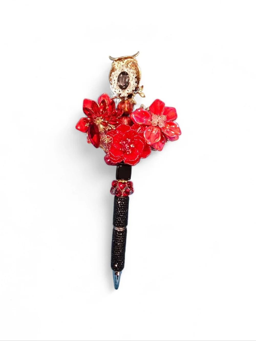 Floral Luxury Pen, Owl Perched On Top